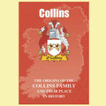 Collins Coat Of Arms History Irish Family Name Origins Mini Book