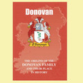 Donovan Coat Of Arms History Irish Family Name Origins Mini Book
