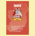 Joyce Coat Of Arms History Irish Family Name Origins Mini Book