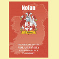Nolan Coat Of Arms History Irish Family Name Origins Mini Book