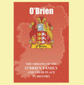 O'Brien Coat Of Arms History Irish Family Name Origins Mini Book
