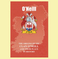 O'Neill Coat Of Arms History Irish Family Name Origins Mini Book