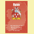 Ryan Coat Of Arms History Irish Family Name Origins Mini Book