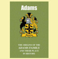Adams Coat Of Arms History Welsh Family Name Origins Mini Book