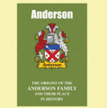 Anderson Coat Of Arms History English Family Name Origins Mini Book