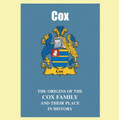Cox Coat Of Arms History English Family Name Origins Mini Book