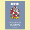 Davies Coat Of Arms History English Family Name Origins Mini Book