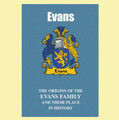 Evans Coat Of Arms History English Family Name Origins Mini Book