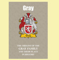 Gray Coat Of Arms History English Family Name Origins Mini Book