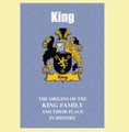 King Coat Of Arms History English Family Name Origins Mini Book