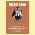 Richardson Coat Of Arms History English Family Name Origins Mini Book