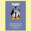 Taylor Coat Of Arms History English Family Name Origins Mini Book