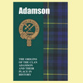 Adamson Clan Badge History Scottish Family Name Origins Mini Book