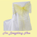 Daffodil Yellow Organza Wedding Chair Sash Ribbon Bow Decorations x 100