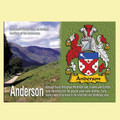 Anderson Coat of Arms English Family Name Fridge Magnets Set of 4