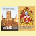 Bennett Coat of Arms English Family Name Fridge Magnets Set of 2