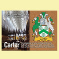 Carter Coat of Arms English Family Name Fridge Magnets Set of 2