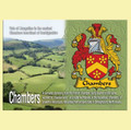 Chambers Coat of Arms English Family Name Fridge Magnets Set of 4