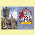 Clark Coat of Arms English Family Name Fridge Magnets Set of 4