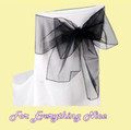 Black Organza Wedding Chair Sash Ribbon Bow Decorations x 10 For Hire