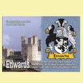 Edwards Coat of Arms English Family Name Fridge Magnets Set of 4