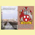 Freeman Coat of Arms English Family Name Fridge Magnets Set of 2