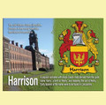 Harrison Coat of Arms English Family Name Fridge Magnets Set of 2