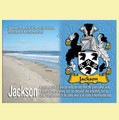 Jackson Coat of Arms English Family Name Fridge Magnets Set of 2
