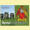 Marshall Coat of Arms English Family Name Fridge Magnets Set of 2