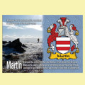 Martin Coat of Arms English Family Name Fridge Magnets Set of 2
