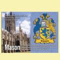 Mason Coat of Arms English Family Name Fridge Magnets Set of 2