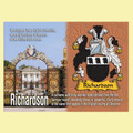 Richardson Coat of Arms English Family Name Fridge Magnets Set of 2