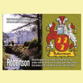 Robertson Coat of Arms English Family Name Fridge Magnets Set of 4