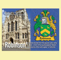 Robinson Coat of Arms English Family Name Fridge Magnets Set of 4