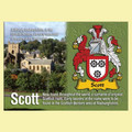 Scott Coat of Arms English Family Name Fridge Magnets Set of 4