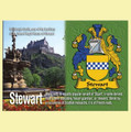 Stewart Coat of Arms English Family Name Fridge Magnets Set of 2
