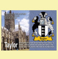 Taylor Coat of Arms English Family Name Fridge Magnets Set of 2