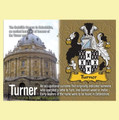 Turner Coat of Arms English Family Name Fridge Magnets Set of 2