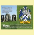Watson Coat of Arms English Family Name Fridge Magnets Set of 2