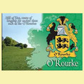 O'Rourke Coat of Arms Irish Family Name Fridge Magnets Set of 2