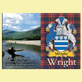 Wright Coat of Arms Scottish Family Name Fridge Magnets Set of 2