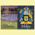 Milne Coat of Arms Scottish Family Name Fridge Magnets Set of 2