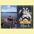 Black Coat of Arms Scottish Family Name Fridge Magnets Set of 4