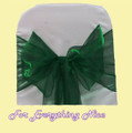 Hunter Green Organza Wedding Chair Sash Ribbon Bow Decorations x 10 For Hire