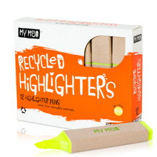 Box of 12 Yellow Recycled Highlighters