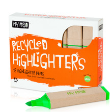 Box of 12 Green Recycled Highlighters