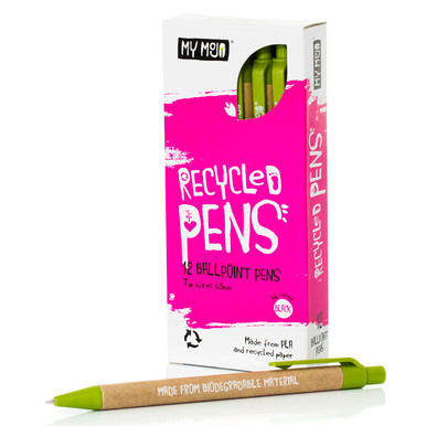 Box of 12 Green Biodegradable Pens 