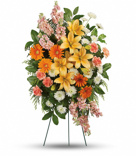 Treasured Orange Spray | South Houston Funeral Flowers