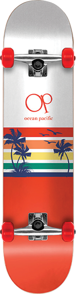 Ocean Pacific - Sunset Park/street Complete-8.0 Wht/red - Complete  Skateboard - Ground and Sea
