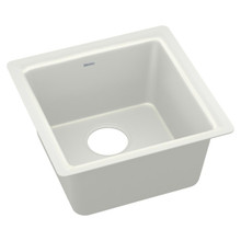 ELKAY  ELX1616PA0 Quartz Luxe 15-3/4" x 15-3/4" x 7-11/16", Single Bowl Dual Mount Bar Sink, Parchment